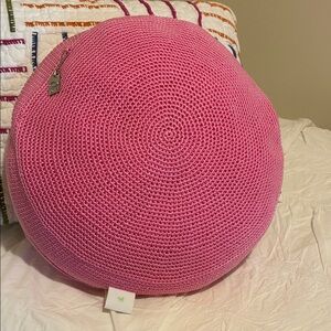 NWOT Tags, lina home, Pink Pillow with insert, 42” circumference